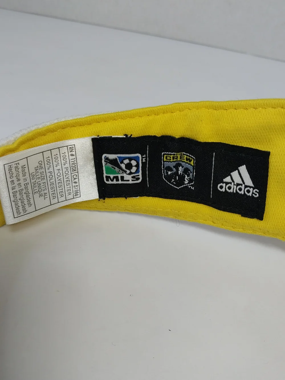 Adidas MLS Columbus Crew Soccer Team Logo Adjustable Visor Hat Adult Yellow